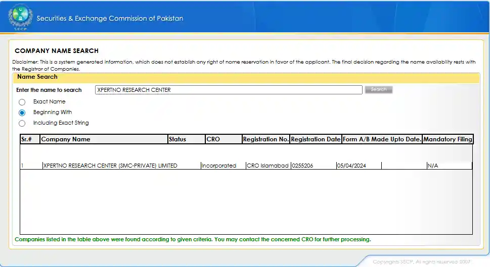 SECP Status